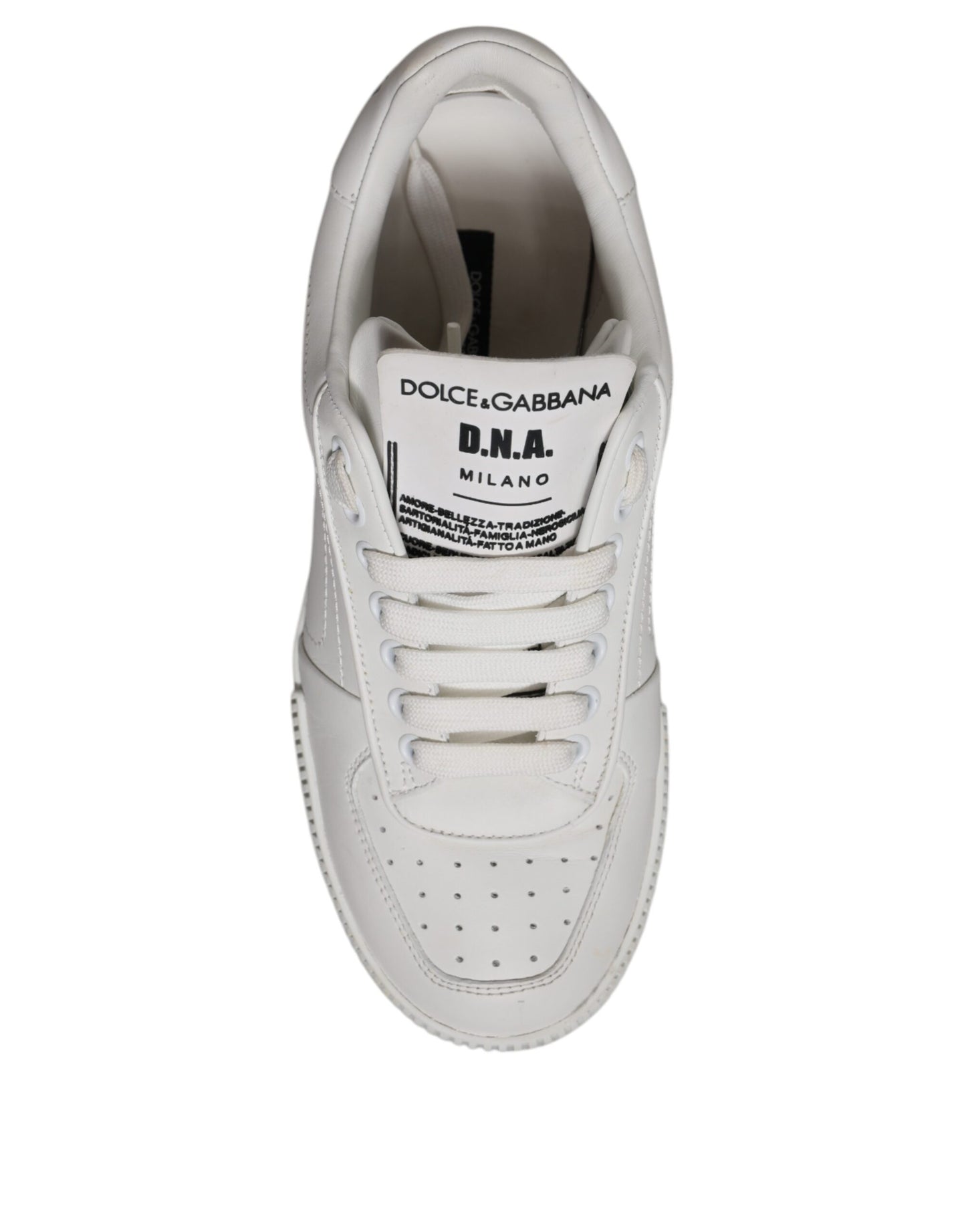 Dolce &amp; Gabbana Weiße Miami Leder Low Top Sneakers Schuhe