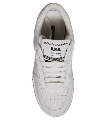 Dolce &amp; Gabbana Weiße Miami Leder Low Top Sneakers Schuhe