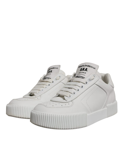 Dolce &amp; Gabbana Weiße Miami Leder Low Top Sneakers Schuhe