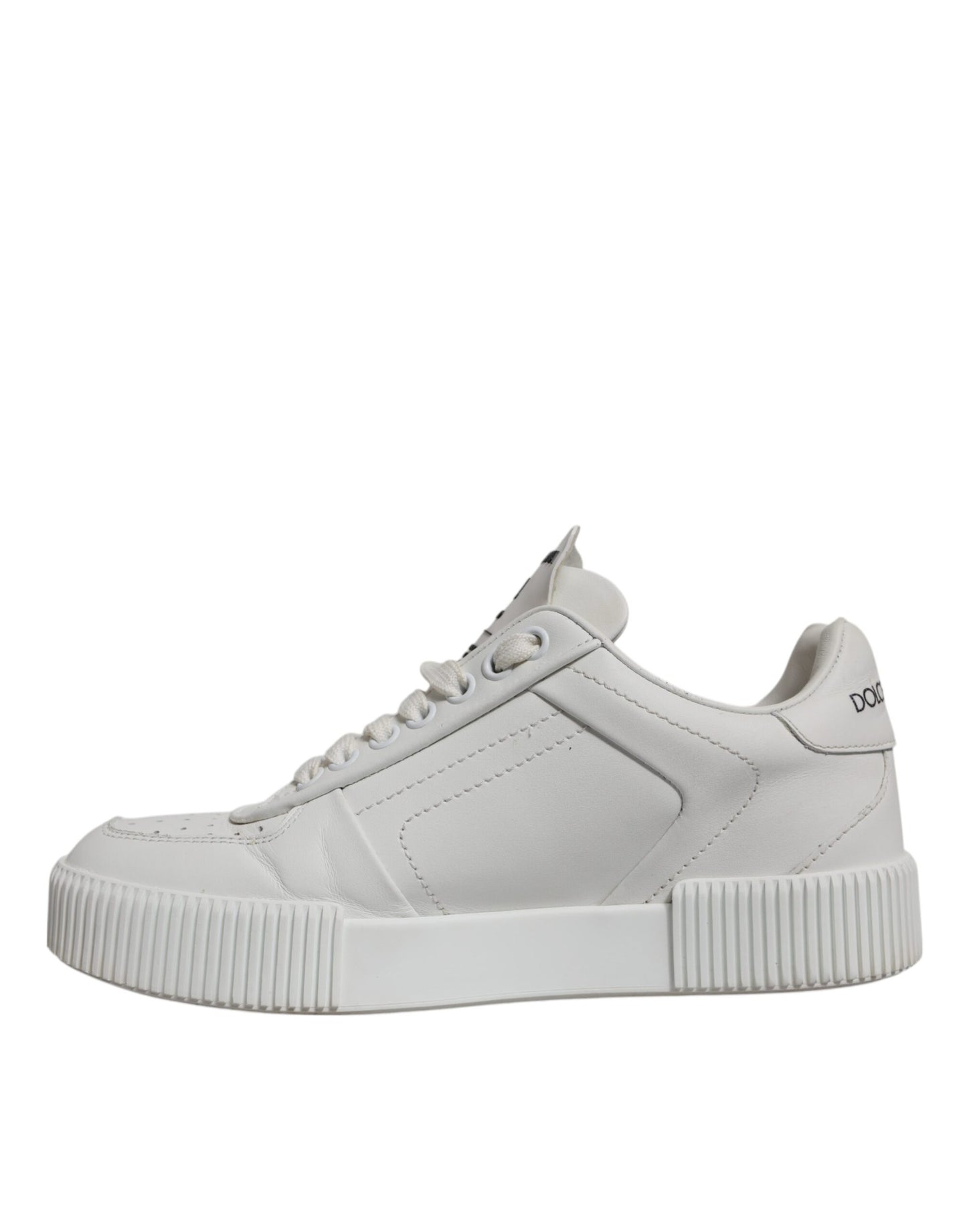 Dolce &amp; Gabbana Weiße Miami Leder Low Top Sneakers Schuhe