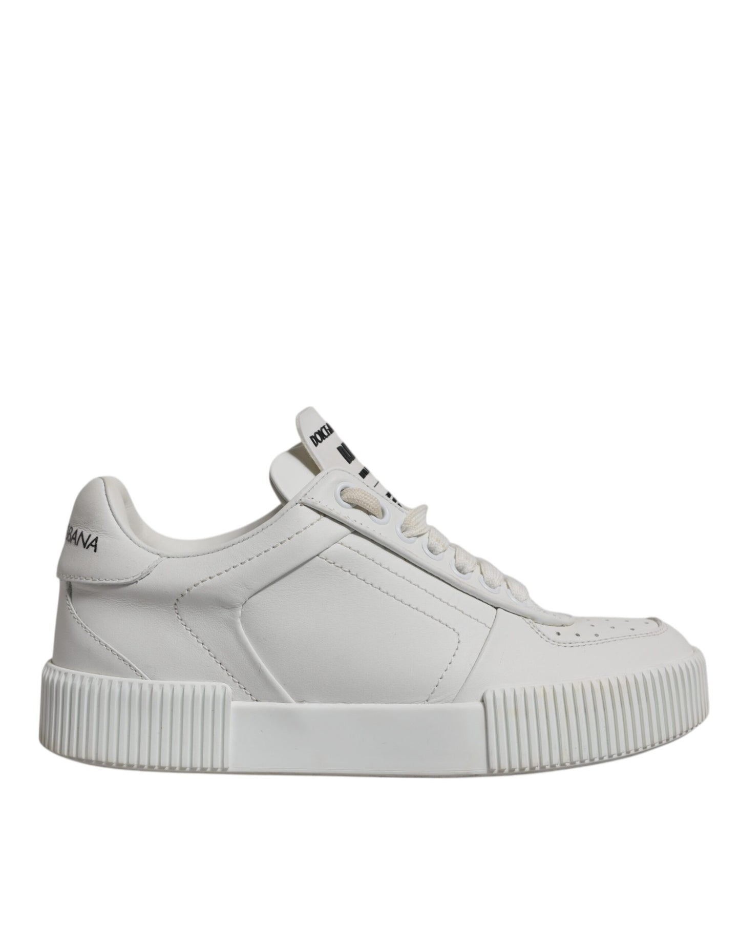 Dolce &amp; Gabbana Weiße Miami Leder Low Top Sneakers Schuhe