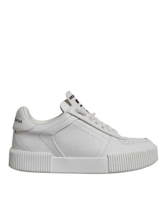 Dolce &amp; Gabbana Weiße Miami Leder Low Top Sneakers Schuhe
