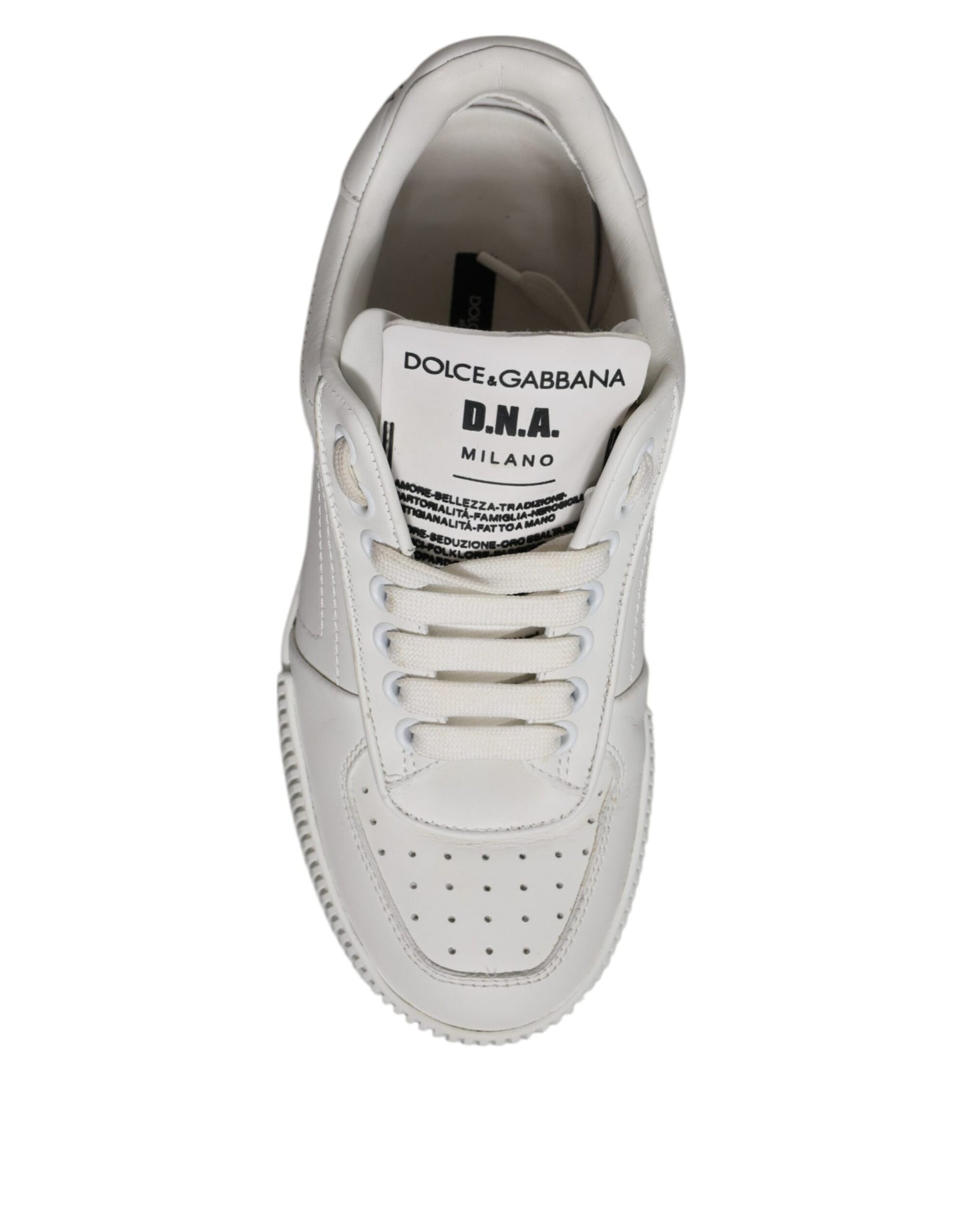 Dolce &amp; Gabbana Weiße Miami Leder Low Top Sneakers Schuhe