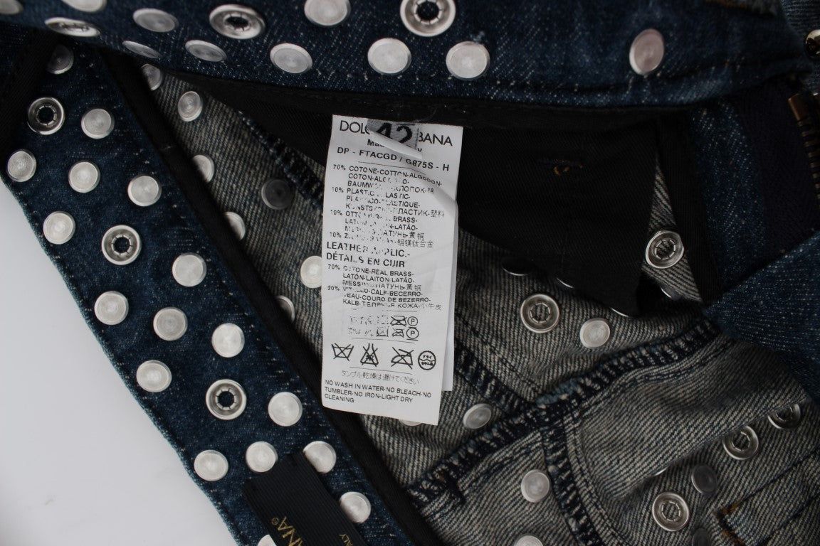 Dolce &amp; Gabbana – GIRLY – Slim-Fit-Jeans mit Kristallverzierung