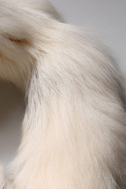 Dolce &amp; Gabbana – Halswärmer-Winterschal aus weißem Fuchspelz