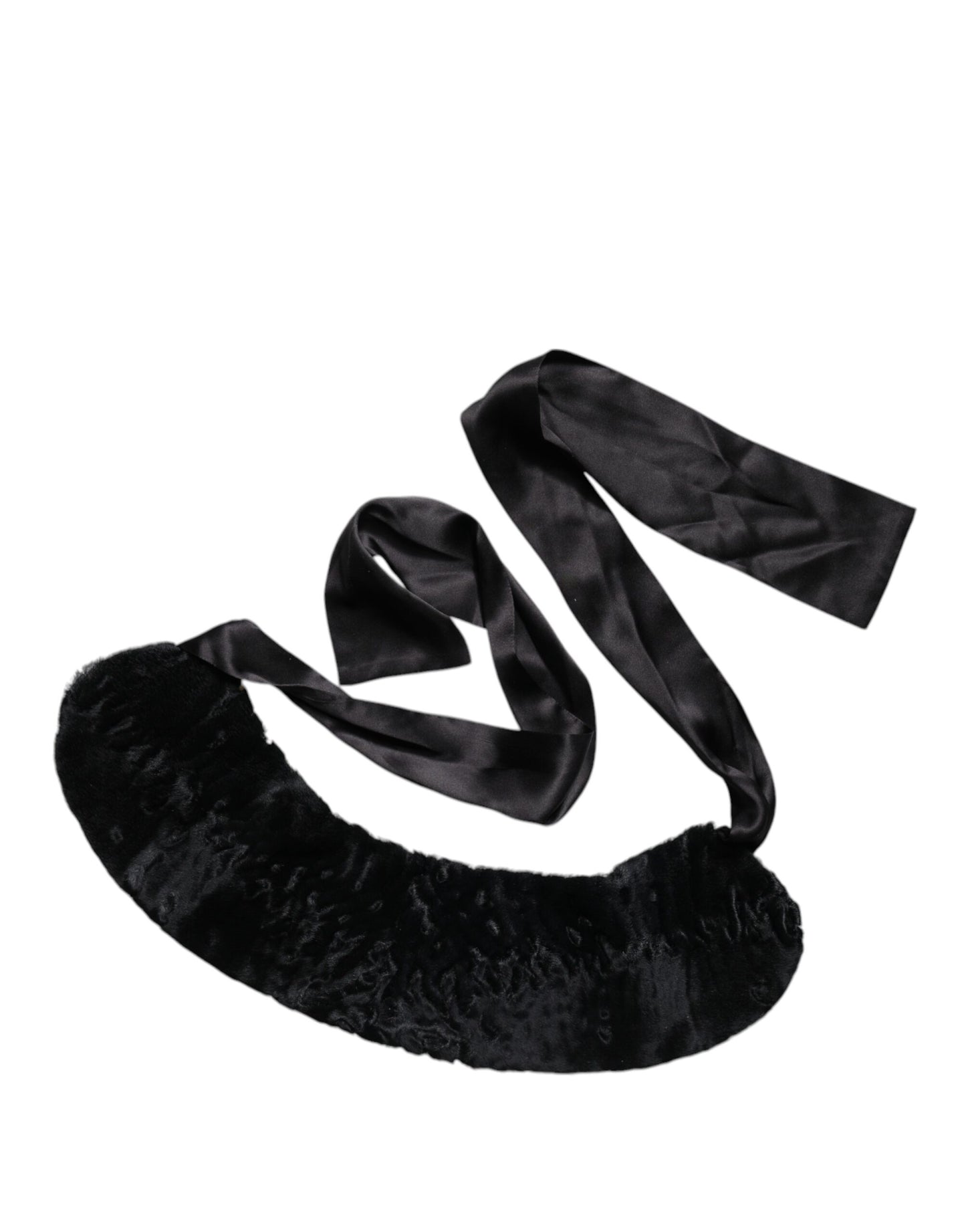 Dolce &amp; Gabbana Schwarzer Lammfell-Halswärmer für Damen, Winterschal