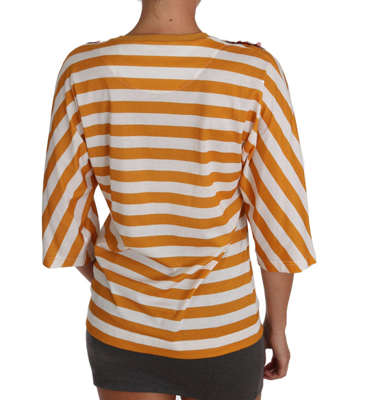 Dolce &amp; Gabbana – T-Shirt „Firenze“ in Weiß und Orange