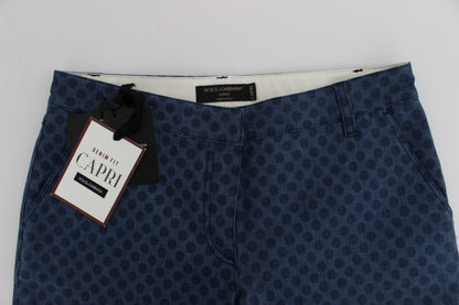 Dolce &amp; Gabbana – Stretch-Caprijeans mit Polka-Punkten