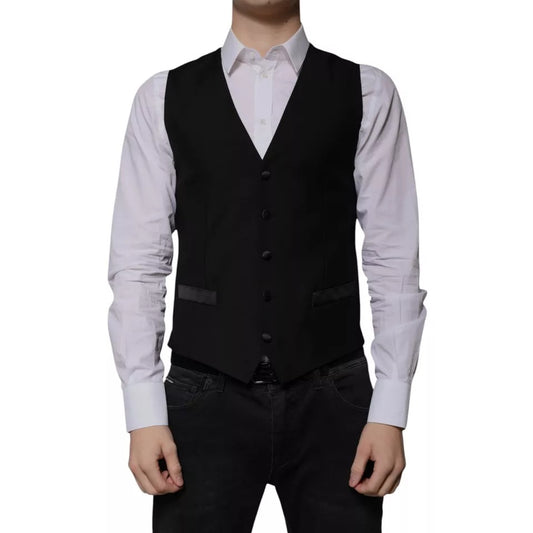 Dolce &amp; Gabbana Schwarze Weste aus Wolle für formelle Anlässe für Herren
