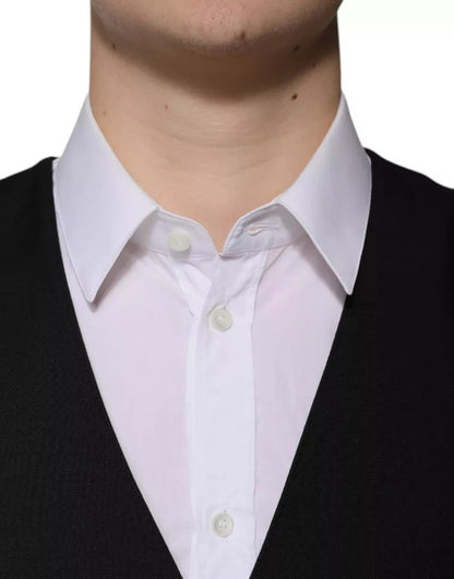 Dolce &amp; Gabbana Schwarze Weste aus Wolle für formelle Anlässe für Herren
