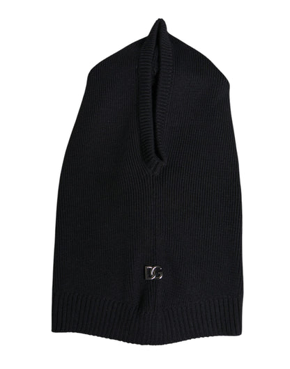 Dolce &amp; Gabbana Balaclava-Mütze aus schwarzer Wolle für den ganzen Kopf