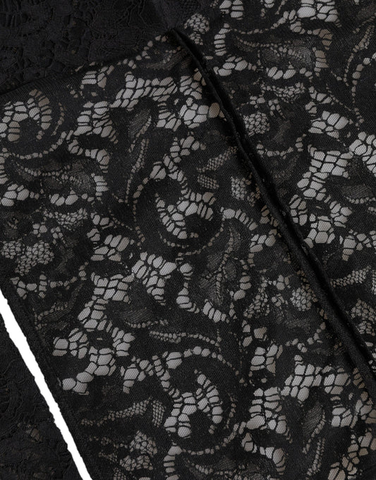 Dolce &amp; Gabbana – Schwarzer Wickelhut mit Blumenspitze