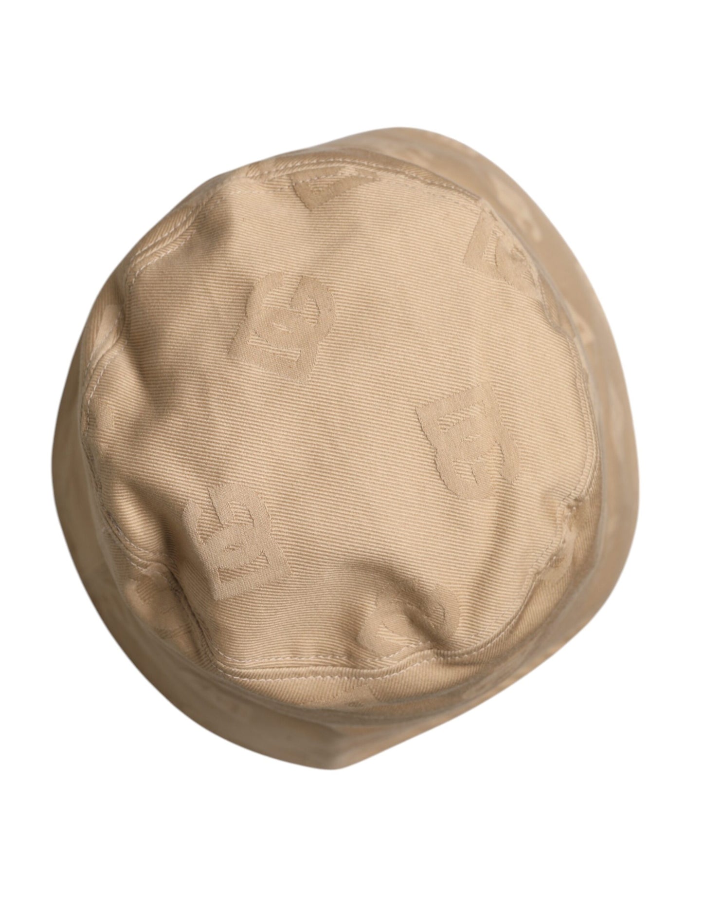 Dolce &amp; Gabbana Beige Baumwoll-Bucket-Cap mit Logo-Monogramm