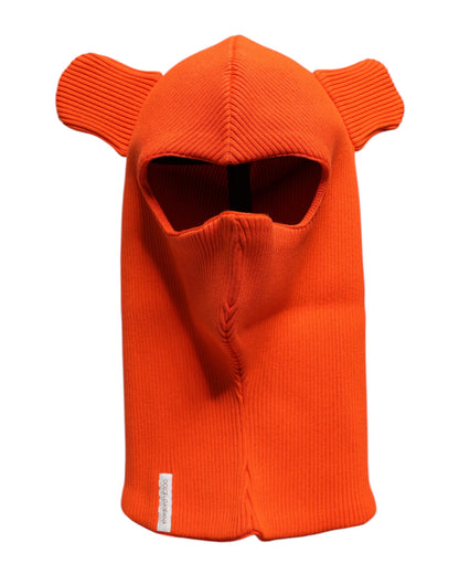 Dolce &amp; Gabbana Balaclava-Mütze aus orangefarbener Baumwolle für den ganzen Kopf