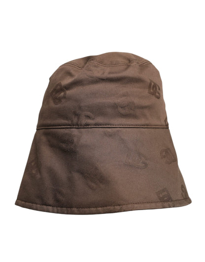 Dolce &amp; Gabbana – Braune Bucket Cap aus Baumwolle mit Logo-Monogramm