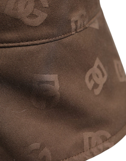 Dolce &amp; Gabbana – Braune Bucket Cap aus Baumwolle mit Logo-Monogramm