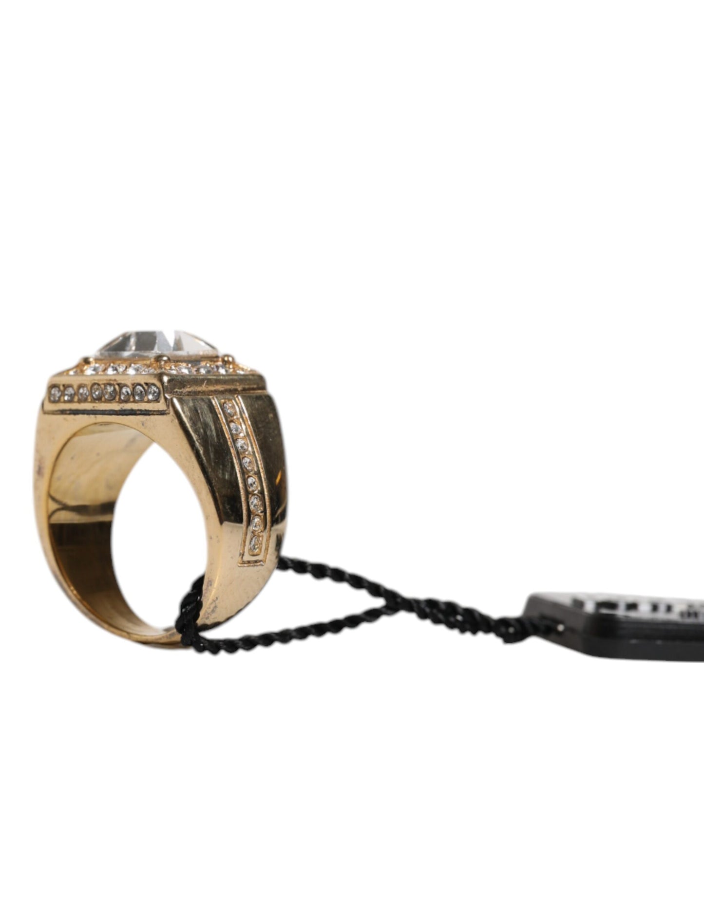 Dolce &amp; Gabbana – Goldfarbener Ring aus Sterlingsilber 925 mit Kristallen