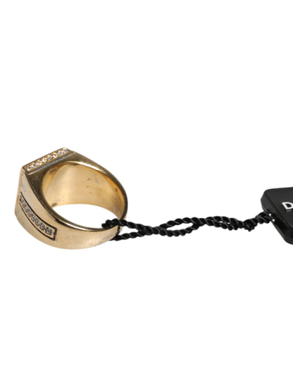 Dolce &amp; Gabbana – Goldfarbener Ring aus Sterlingsilber 925 mit Kristallen