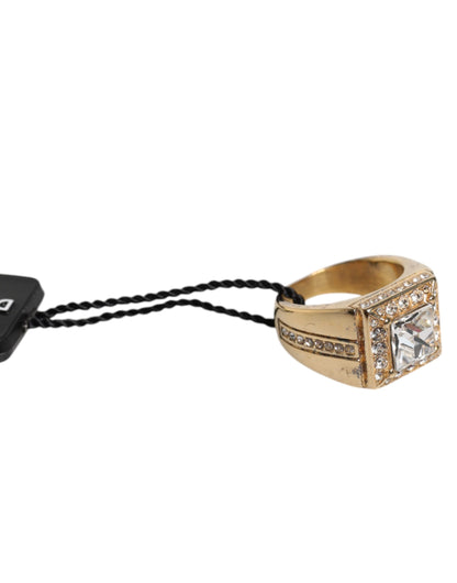 Dolce &amp; Gabbana – Goldfarbener Ring aus Sterlingsilber 925 mit Kristallen