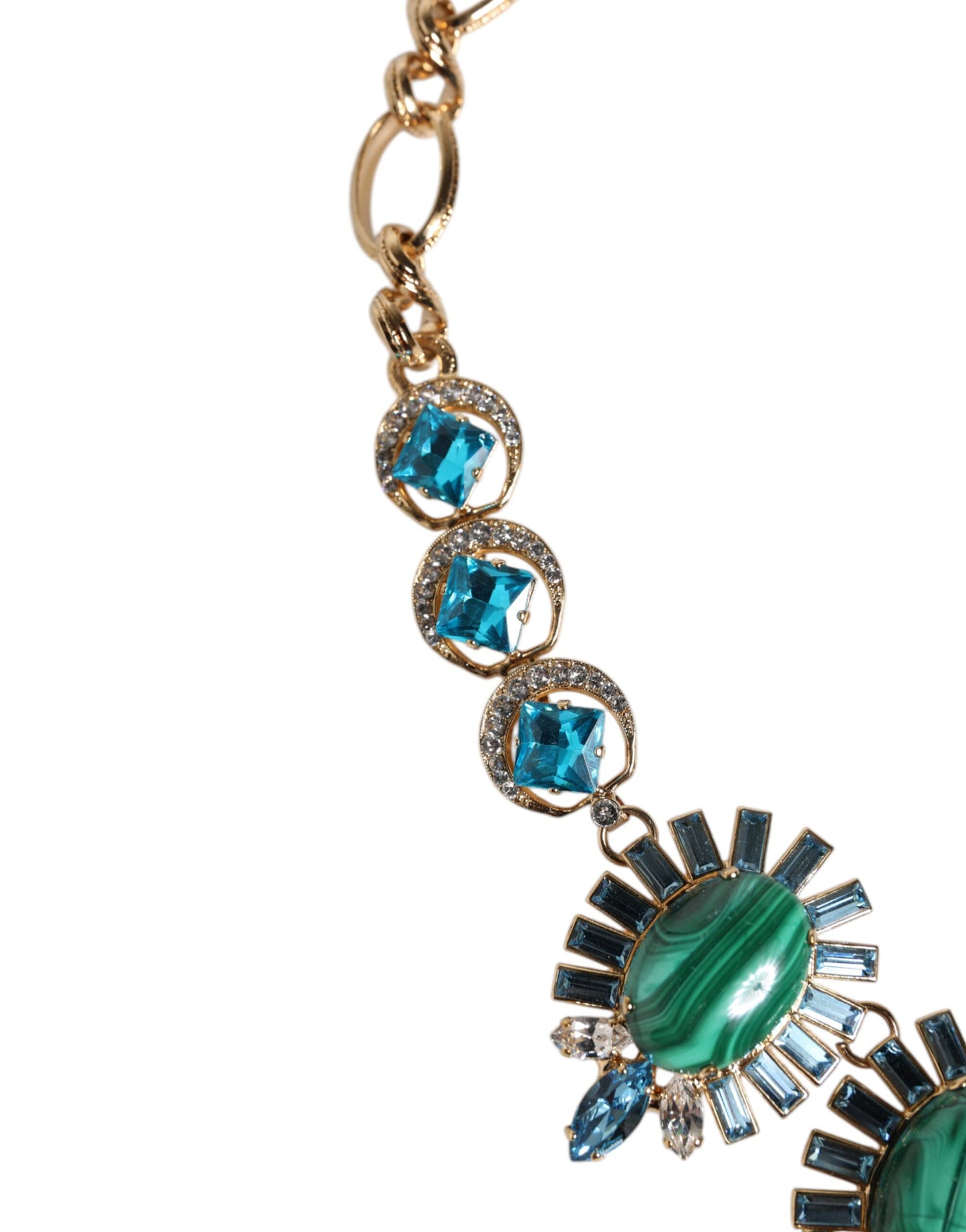 Dolce &amp; Gabbana – Halskette „Pietre“ aus goldfarbenem Messing mit ovaler Kristallverzierung