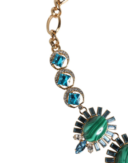 Dolce &amp; Gabbana – Halskette „Pietre“ aus goldfarbenem Messing mit ovaler Kristallverzierung