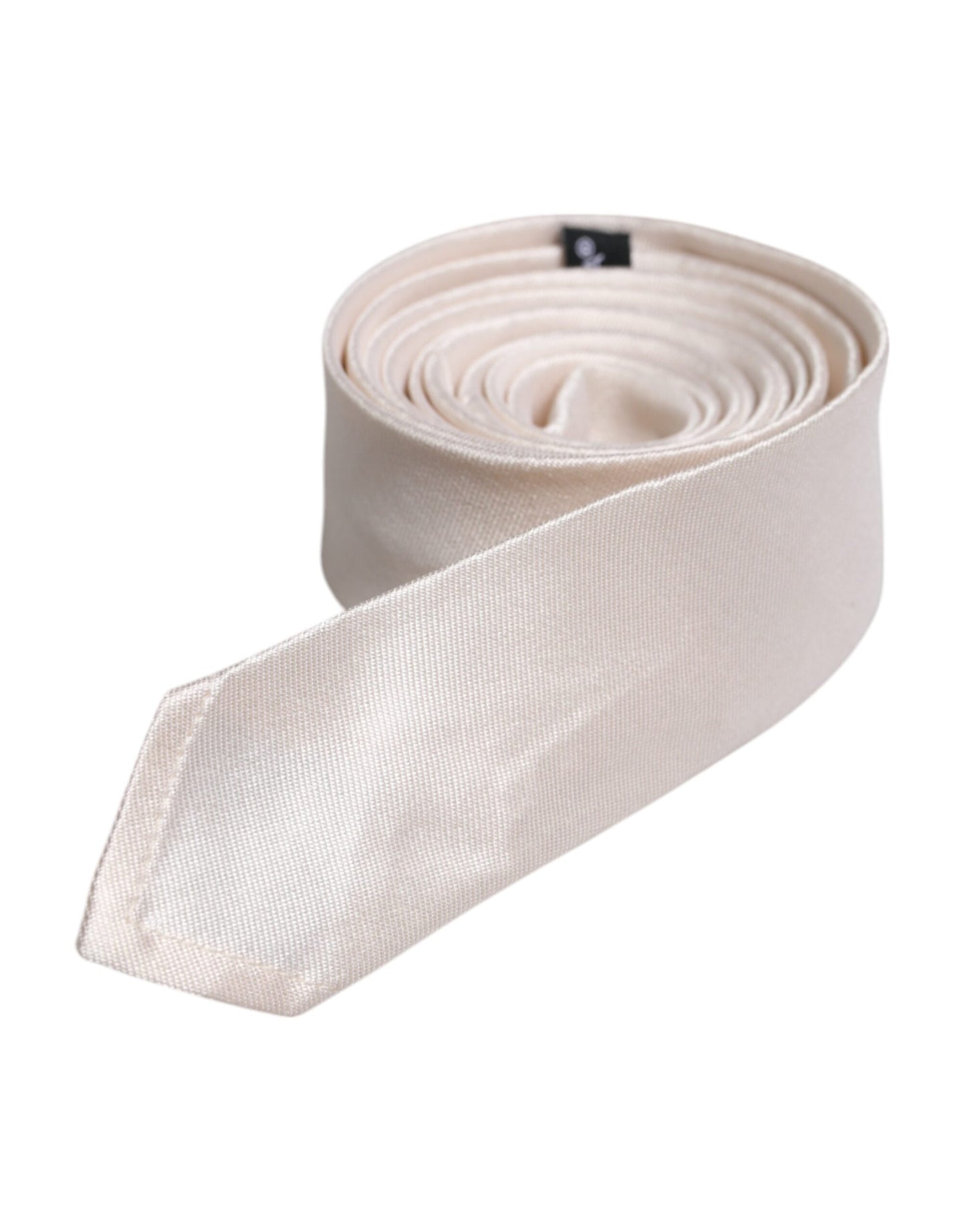 Dolce &amp; Gabbana, verstellbare Krawatte aus massiver Seide, Weiß