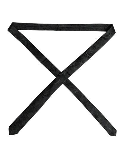 Dolce &amp; Gabbana Dunkelgrüne, verstellbare Seidenkrawatte mit Blumenmuster