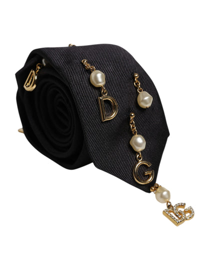 Dolce &amp; Gabbana – Verstellbare Krawatte mit schwarzem Logo