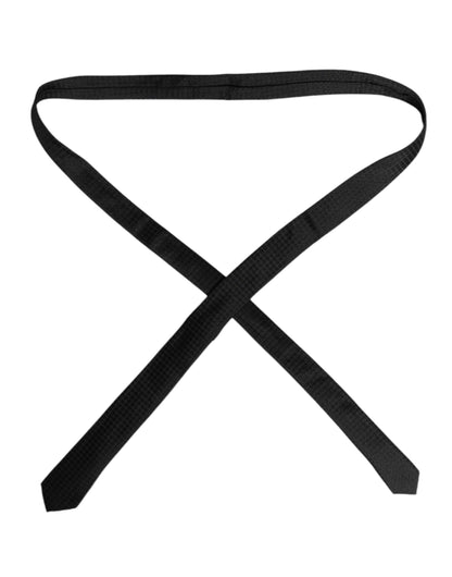 Dolce &amp; Gabbana – Verstellbare Seidenkrawatte mit schwarzen Kreisen