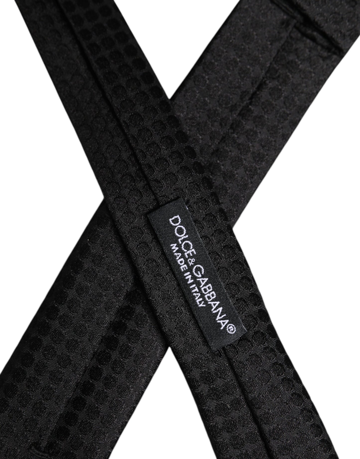 Dolce &amp; Gabbana – Verstellbare Seidenkrawatte mit schwarzen Kreisen