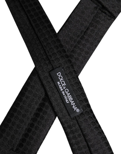 Dolce &amp; Gabbana – Verstellbare Seidenkrawatte mit schwarzen Kreisen