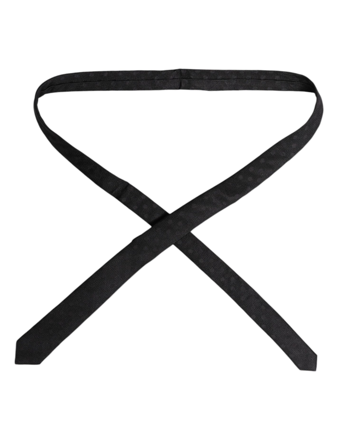 Dolce &amp; Gabbana – Verstellbare Seidenkrawatte mit schwarzen Kreisen