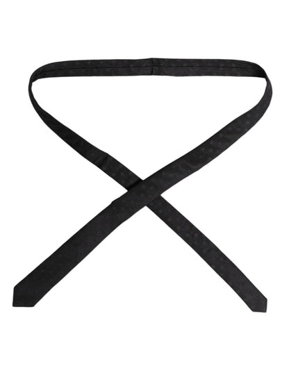 Dolce &amp; Gabbana – Verstellbare Seidenkrawatte mit schwarzen Kreisen