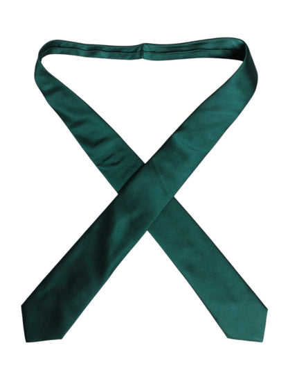 Dolce &amp; Gabbana, grüne, einfarbige, verstellbare Krawatte aus Baumwolle