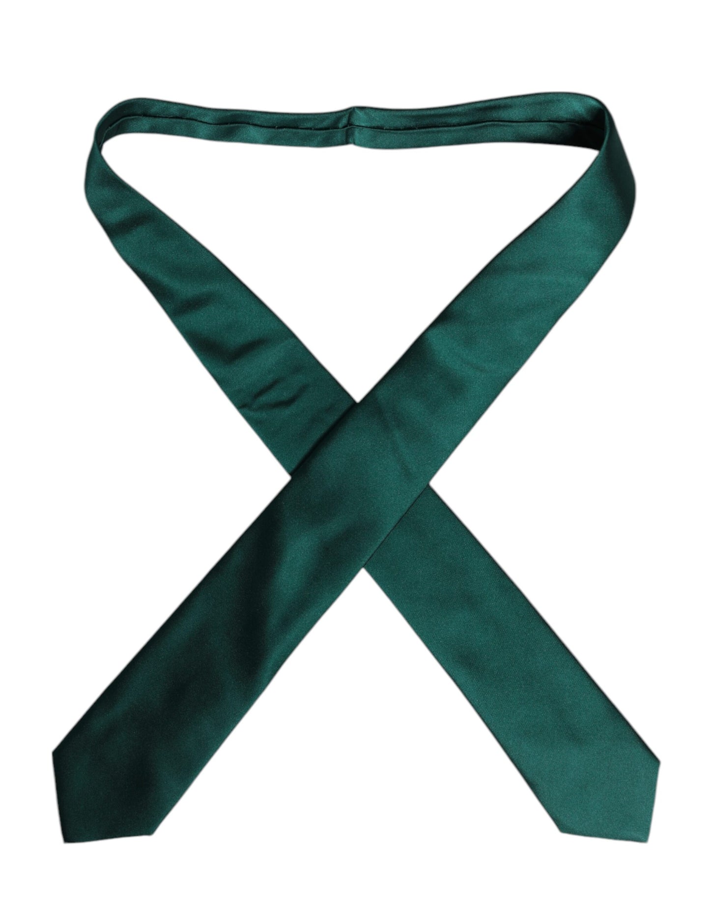 Dolce &amp; Gabbana, grüne, einfarbige, verstellbare Krawatte aus Baumwolle