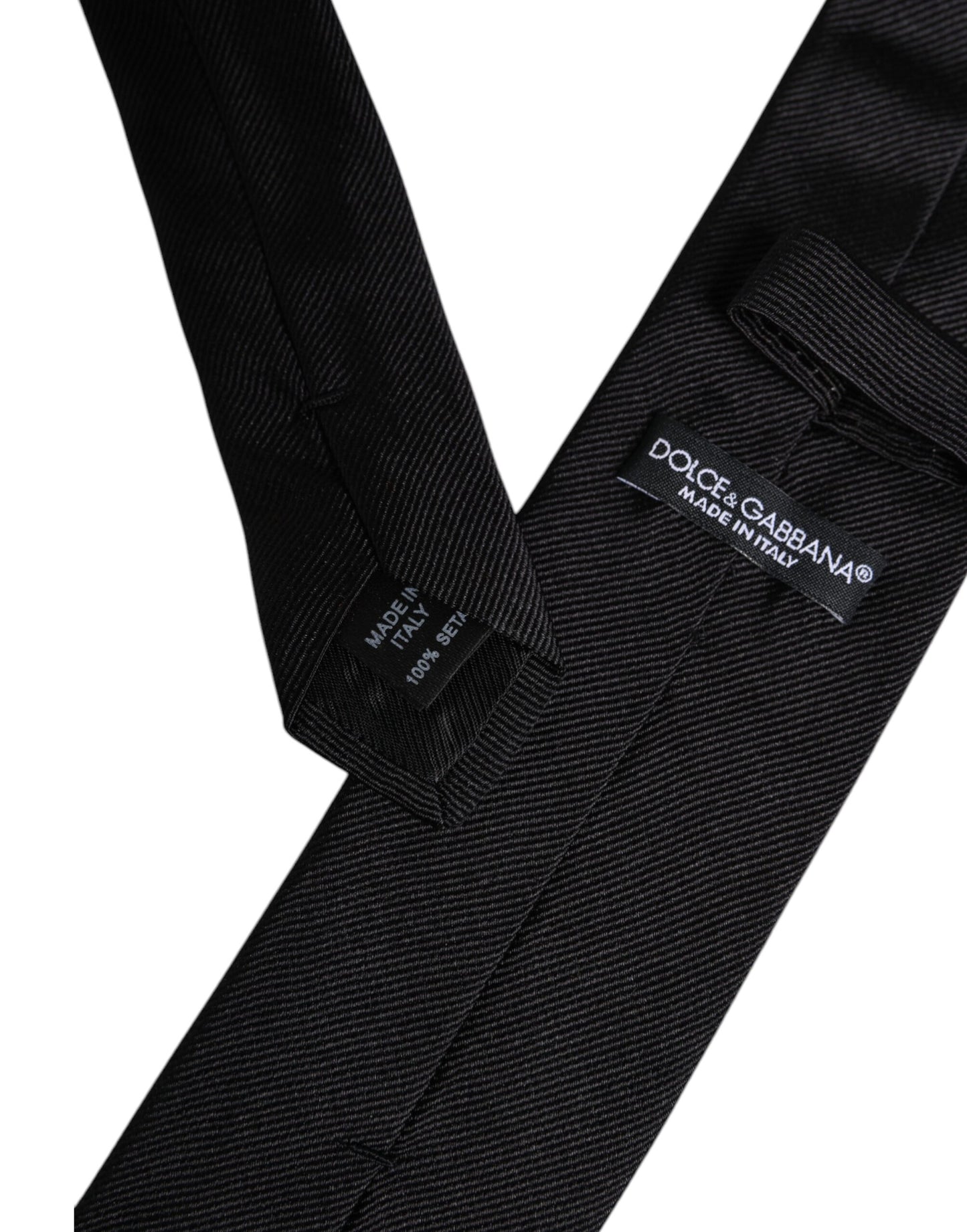 Dolce &amp; Gabbana – Verstellbare Krawatte aus massiver Seide in Schwarz