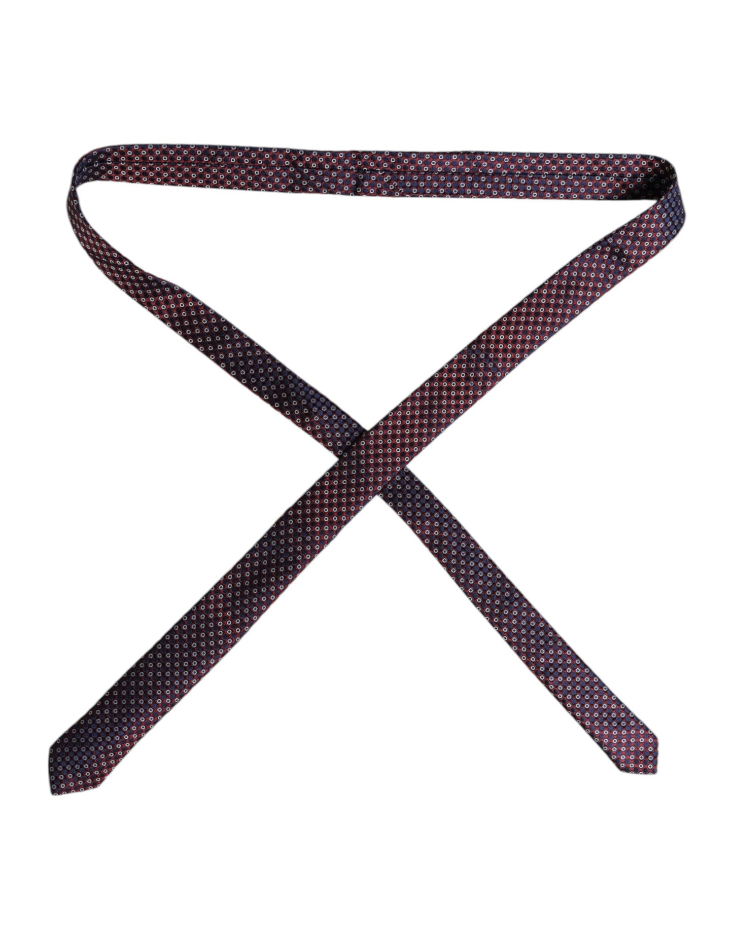 Dolce &amp; Gabbana – Verstellbare Seidenkrawatte mit roten und blauen Kreisen