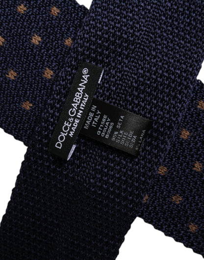 Dolce &amp; Gabbana – Verstellbare Seidenkrawatte mit blauen Punkten