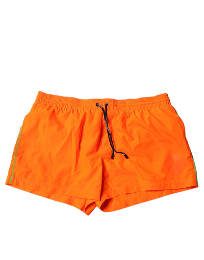 Dolce &amp; Gabbana – Orangefarbene Strandshorts aus Polyester, 2-teilige Bademode