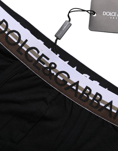 Dolce &amp; Gabbana – Schwarze Boxershorts aus Baumwollstretch in regulärer Passform