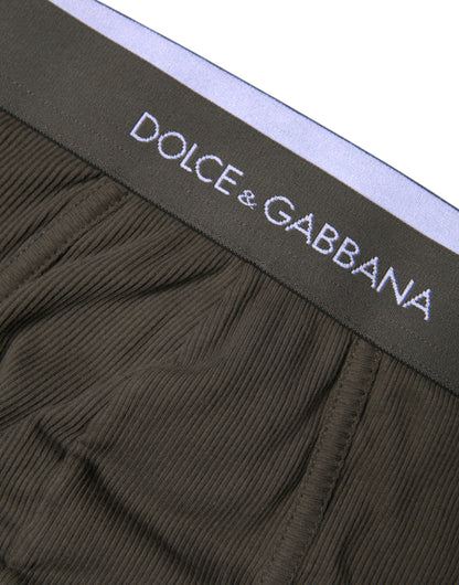 Dolce & Gabbana Gray Cotton Men Mid Slip Brief Underwear