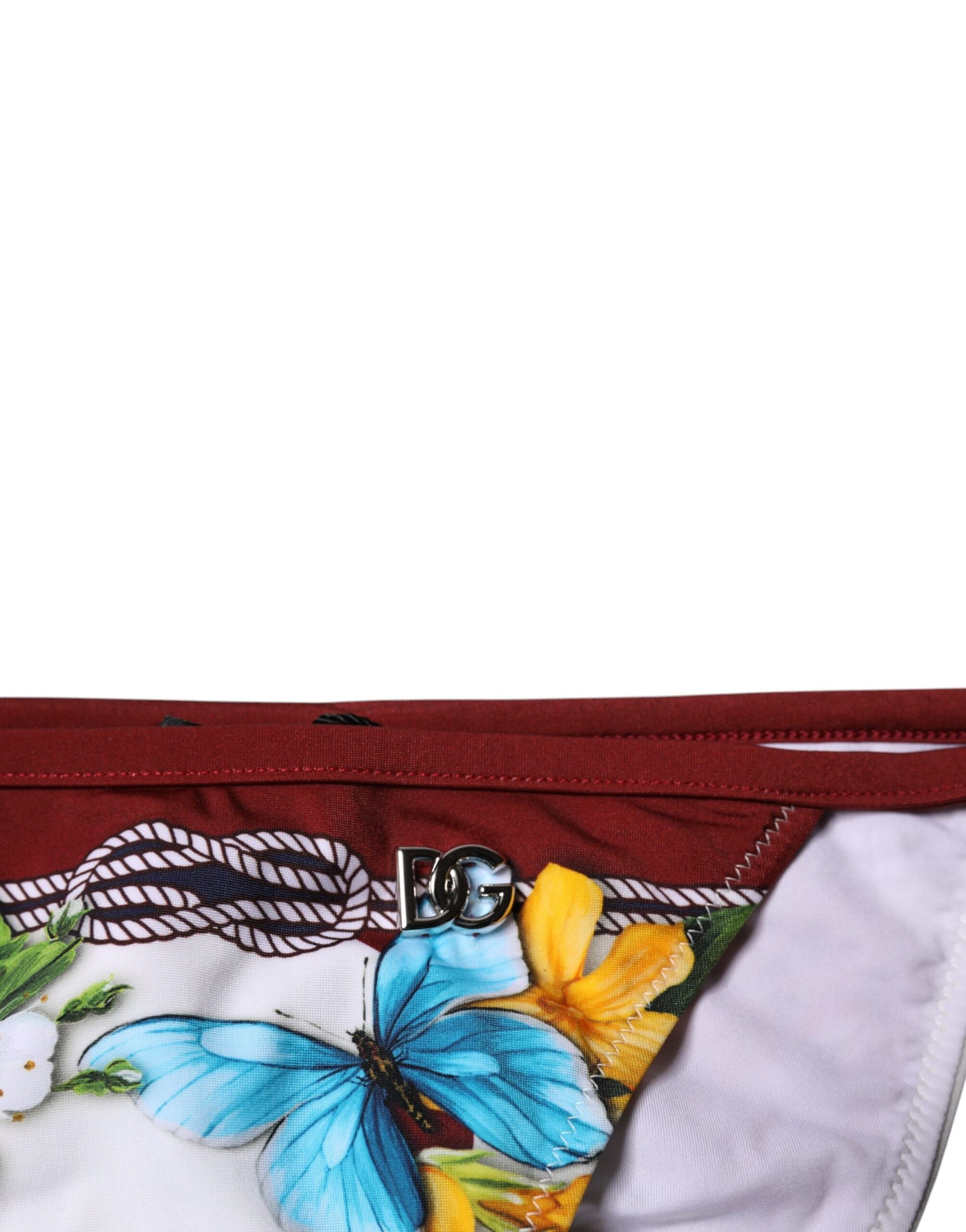 Dolce &amp; Gabbana – Weißer Badeanzug mit Blumenmuster und Bikinihose