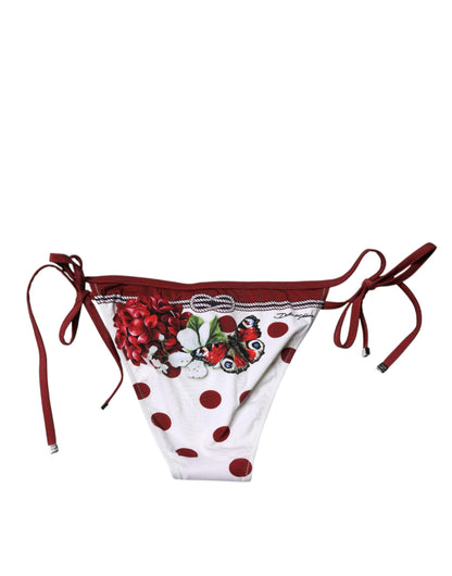 Dolce &amp; Gabbana – Weißer Badeanzug mit Blumenmuster und Bikinihose