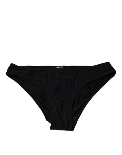 Dolce &amp; Gabbana – Schwarze Nylon-Stretch-Höschen mit mittlerer Taille