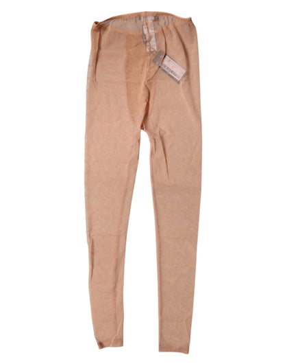 Dolce & Gabbana Nude Beige Logo Lace Lingerie Pants Underwear