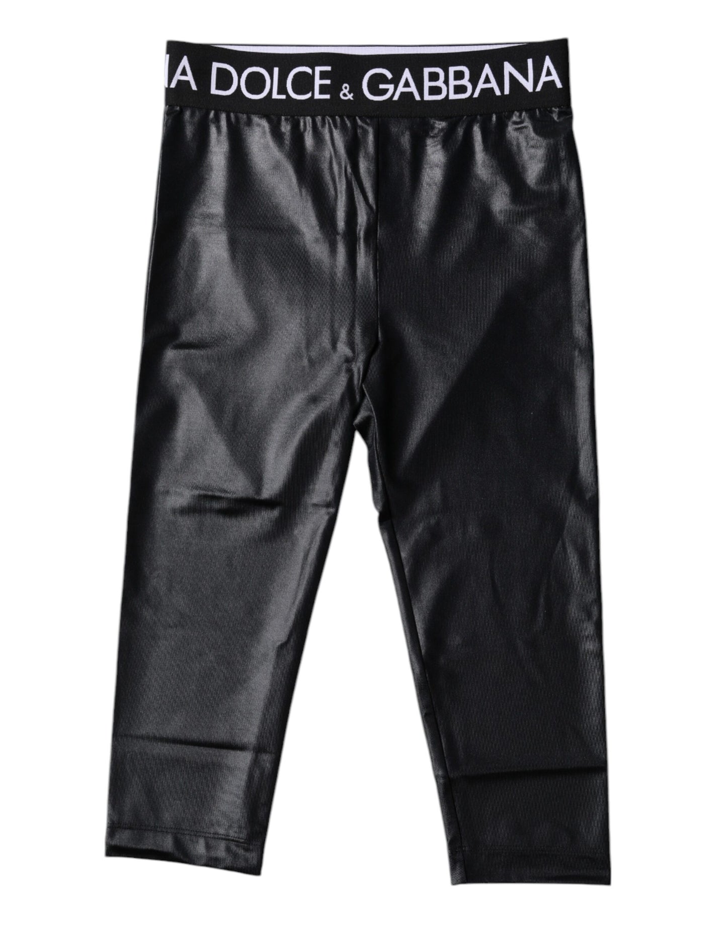 Dolce &amp; Gabbana – Schwarze, kurze Nylon-Strumpfhose mit Logo, Unterwäsche