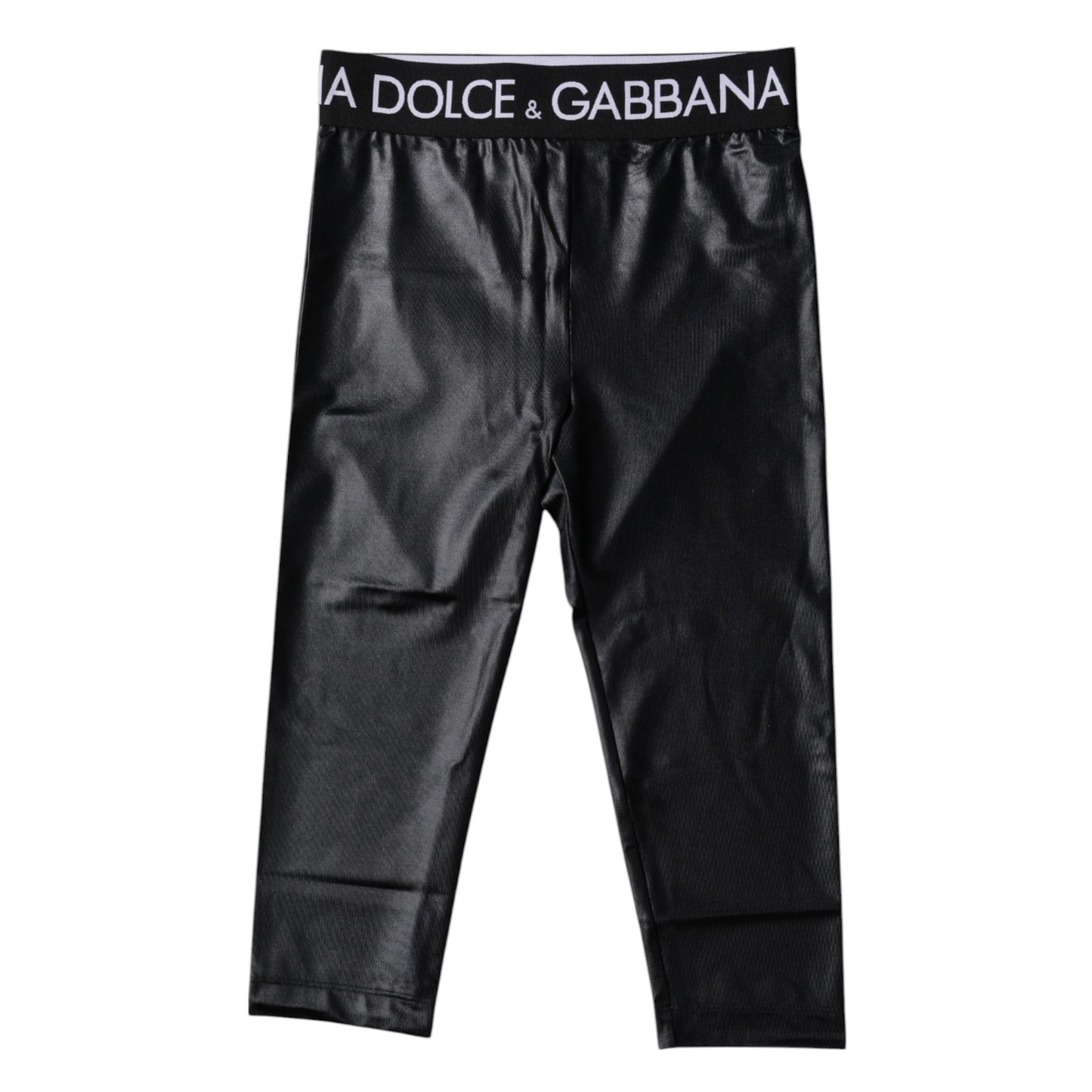 Dolce &amp; Gabbana – Schwarze, kurze Nylon-Strumpfhose mit Logo, Unterwäsche