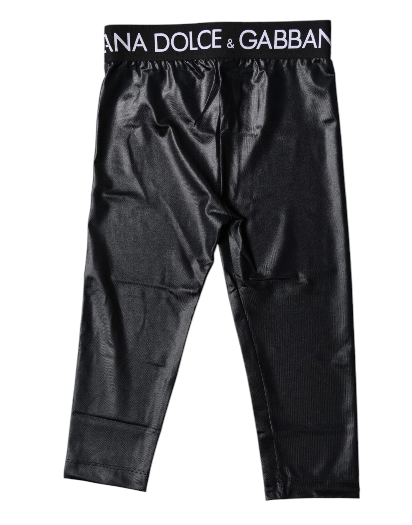 Dolce &amp; Gabbana – Schwarze, kurze Nylon-Strumpfhose mit Logo, Unterwäsche