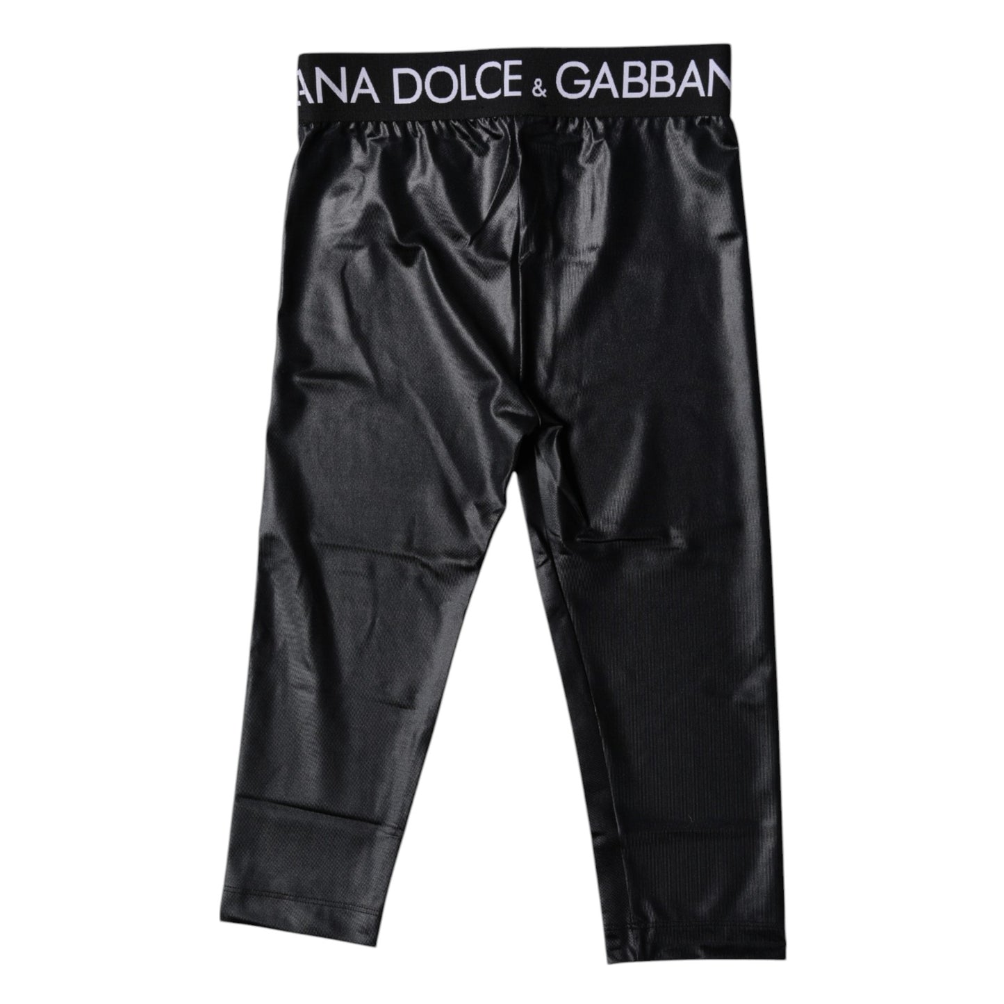 Dolce &amp; Gabbana – Schwarze, kurze Nylon-Strumpfhose mit Logo, Unterwäsche