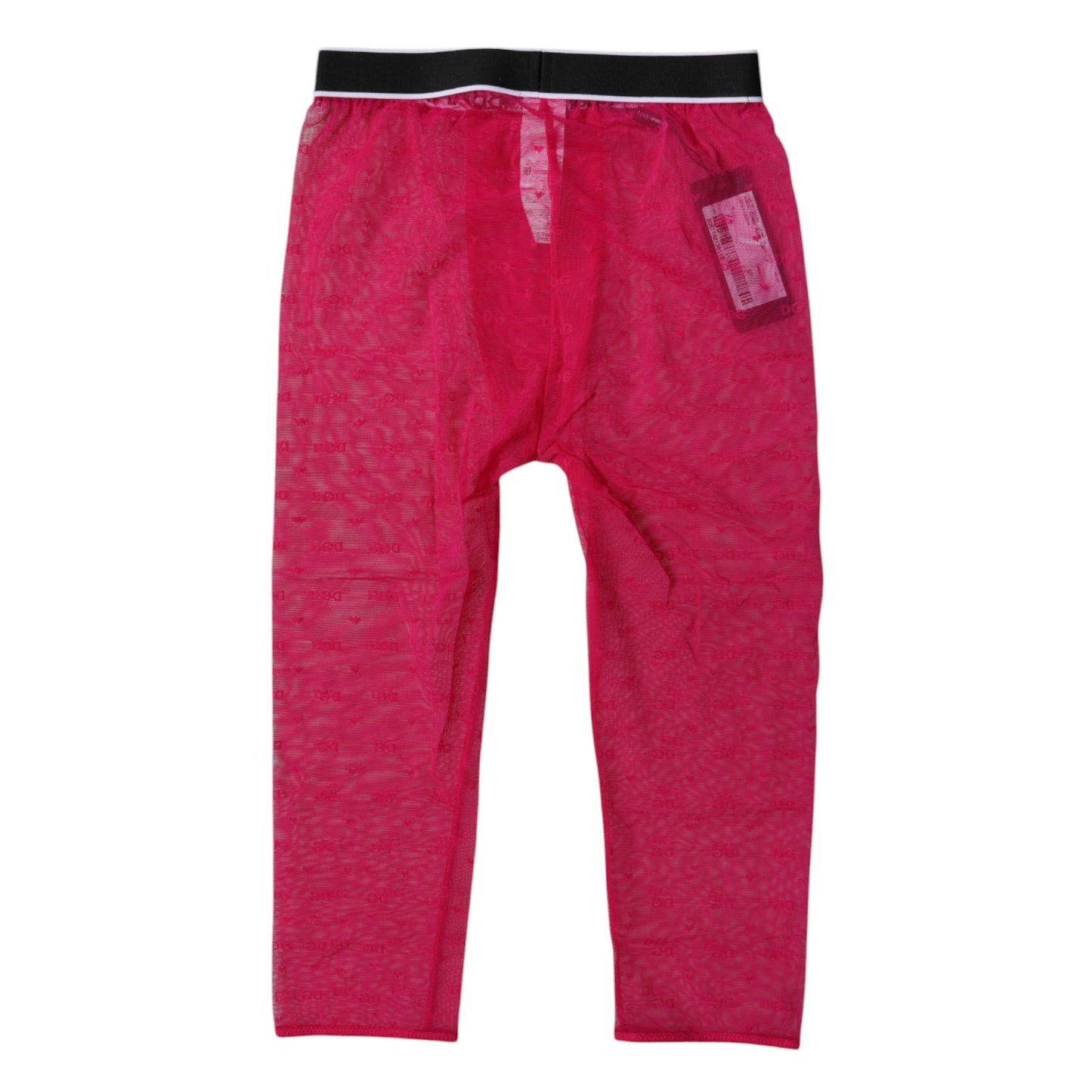 Dolce &amp; Gabbana – Kurze Nylon-Strumpfhose mit DG-Logo in Fuchsia
